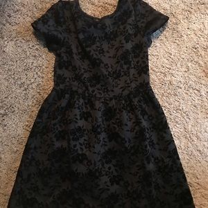 Black & Velvet Skater Skirt Dress